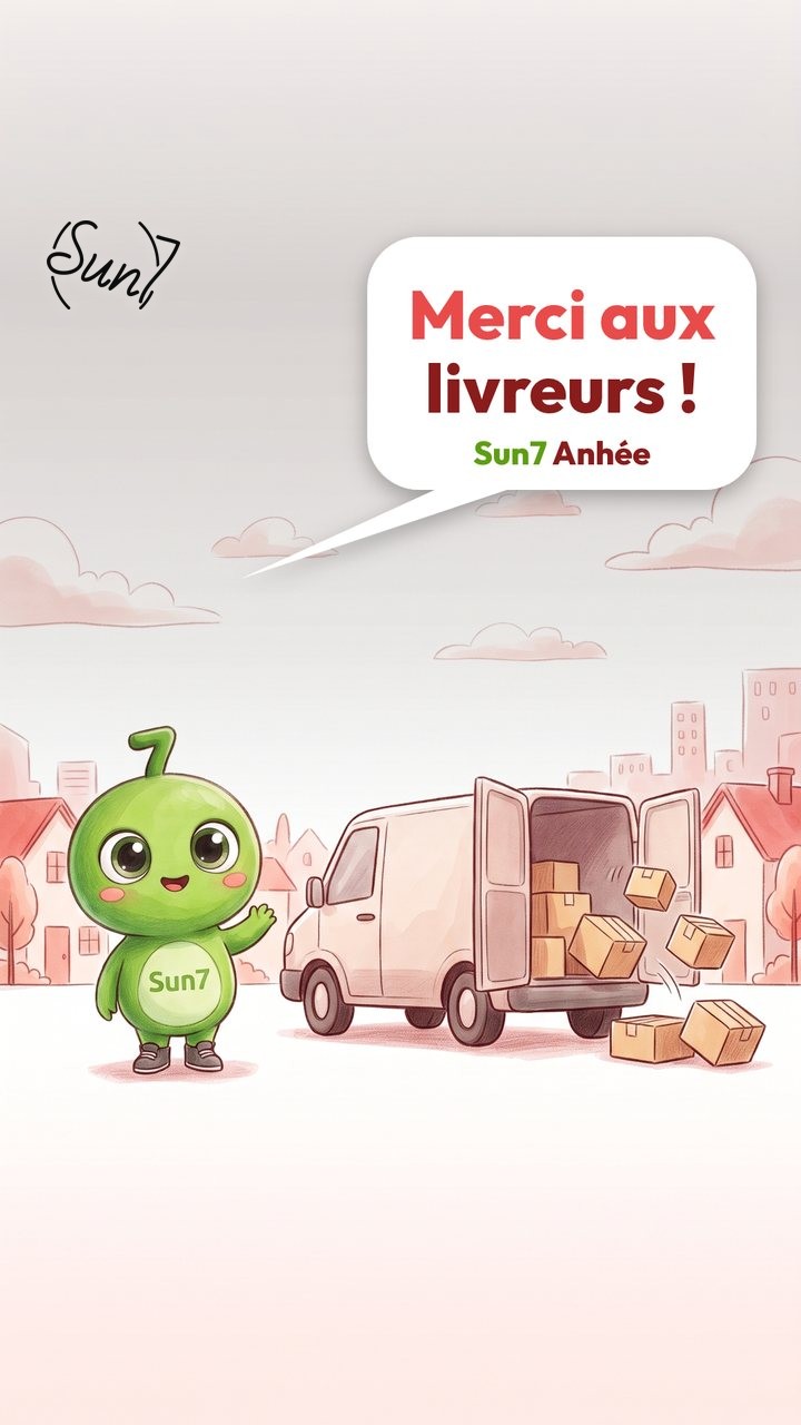 Septi fait coucou à une camionnette de livraison, à l’aquarelle
